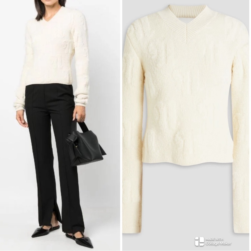 Nanushka Dian chunky v neck wool sweater NWOT